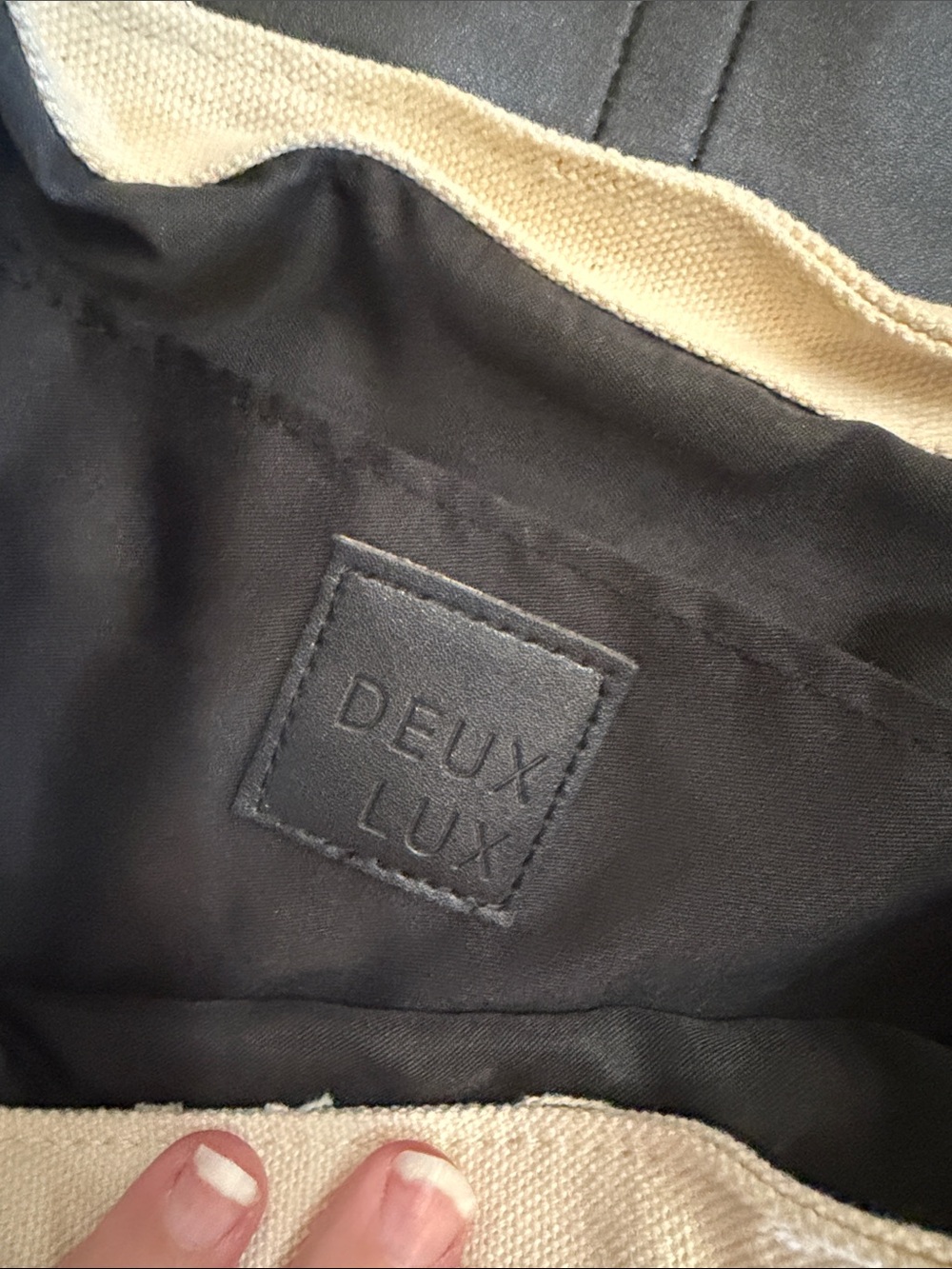 Deux Lux Black and cream backpack purse